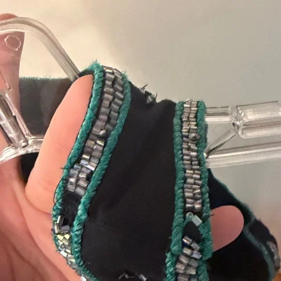 French Connection Women’s Black Beaded and Embroidered Bohemian Mini Dress, 4 - Picture 7 of 8